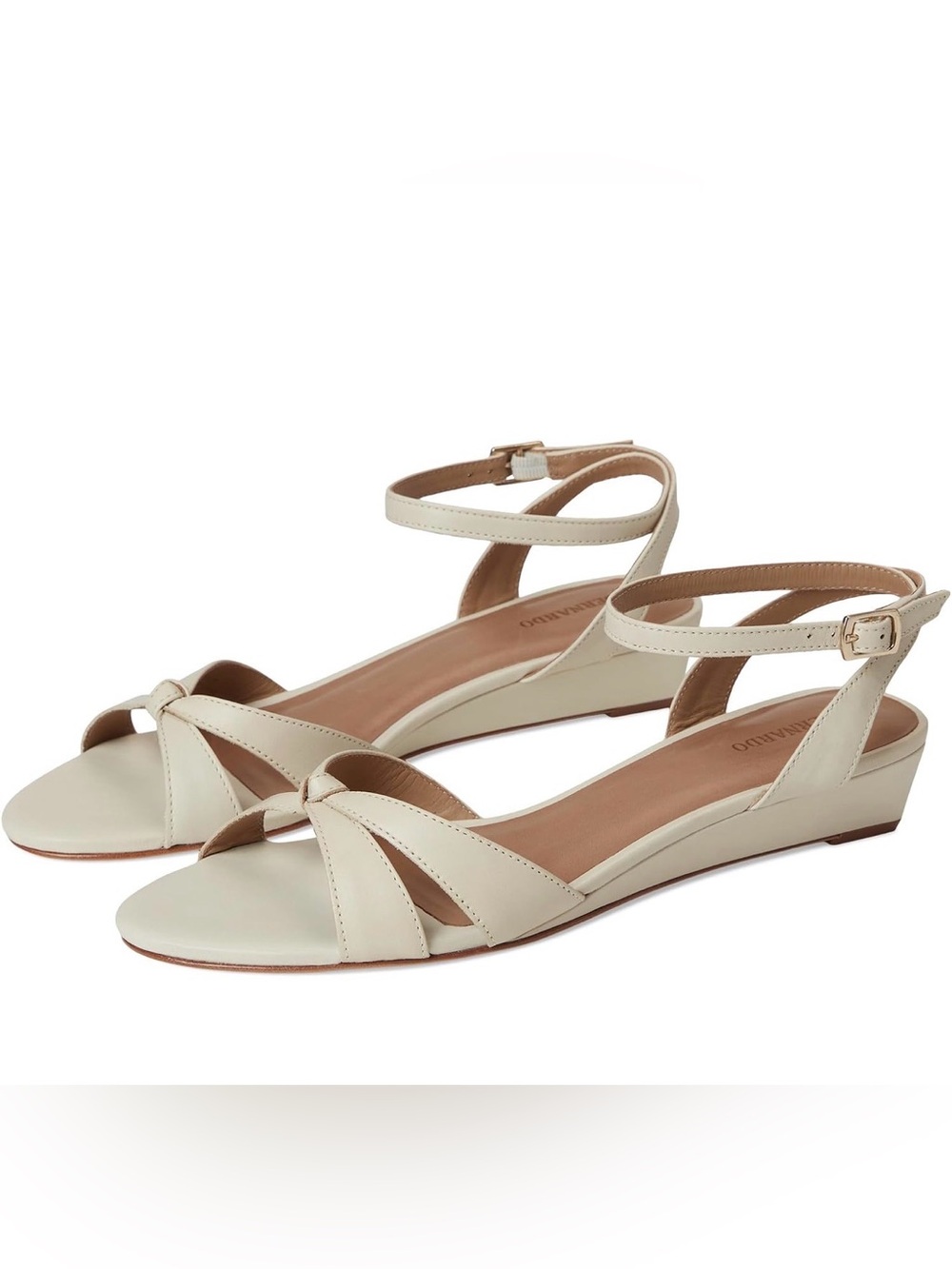 Bernardo Garcel Eggshell Ankle-Strap Wedge Sandals size 9.5